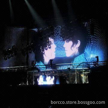Outdoor Video Wall Transparent LED, Used for Stage Rental Screen Display, Night Clubs and Bars